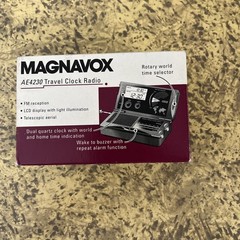 Magnavox AE4230 Travel Clock Radio World Clock LCD Display Telescopic Tested