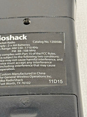 Vintage 2xAA Radio Shack AM FM Pocket Portable Radio 1200586 Tested Works