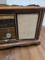 Vintage GE T1060A Solid State AM/FM Stereo Radio Wood Tabletop 23” WORKS