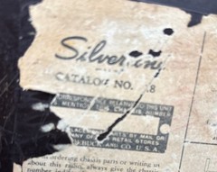 Vtg Silvertone Radio By Sears Model 18 Untested Parts / Repair Needs Cord