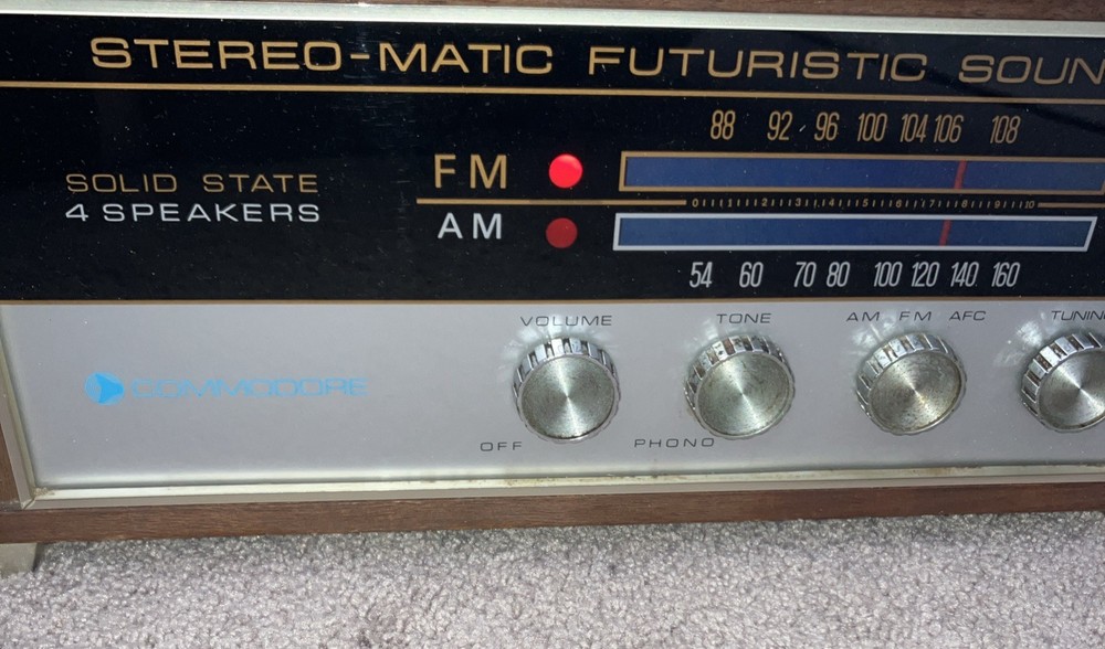Vintage Space Age COMMODORE FUTURISTIC SOUND Radio Receiver JAPAN mcm ATOMIC 64