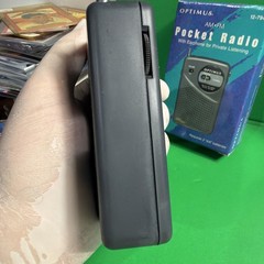 Vintage Optimus AM FM Pocket Radio Complete Earphone Boxed 12-794 Tested Works!