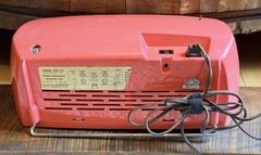 RARE 1950s Philips Time-Mark Clock Radio Atomic Red/Pink B2C11U WORKS MCM Cord