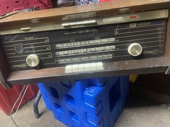 Philips FM Stereo Vintage Wood Cabinet Radio Receiver Analog Tuner Dial N3