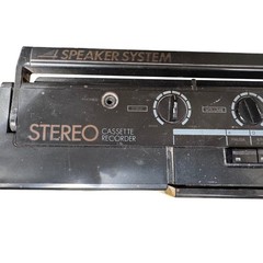 Vintage Lloyds AM FM Stereo Cassette Recorder Boombox Portable Radio Black READ
