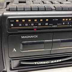 Vintage MAGNAVOX AW-7595/17 Turbo Bass Dual Cassette Boombox Radio TESTED NICE