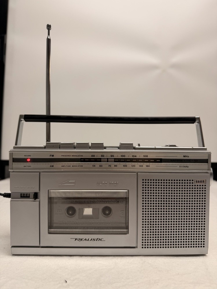 Realistic Minisette-12 14-1012A AM/FM Radio Cassette Recorder Tested Works