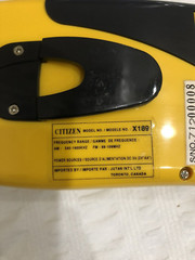 Vintage 80’s Citizen X189 AM/FM Portable Radio Yellow Headphones packaging