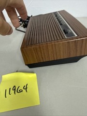 GE Vintage AM/FM Clock Radio Walnut Wood Grain Finish Red LED Model 7-4625C