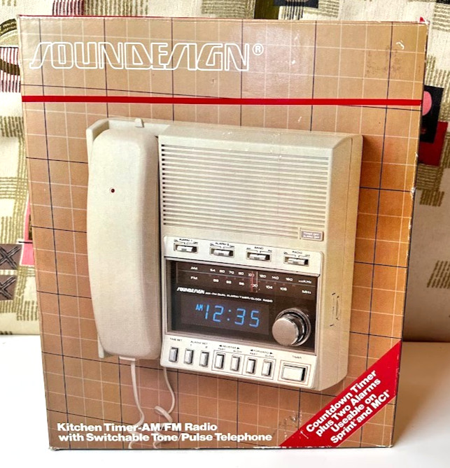 Soundesign Kitchen Timer AM/FM Radio w telephone 7577 vintage – NIB