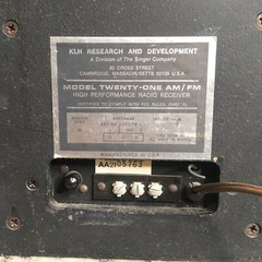 KLH Model 21 AM/FM Radio Receiver – Vintage