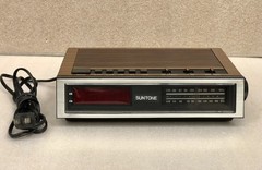Vtg 1984 Suntone (Hong Kong) Clock Radio RR-049 Red Digital *TESTED, WORKS* EUC!
