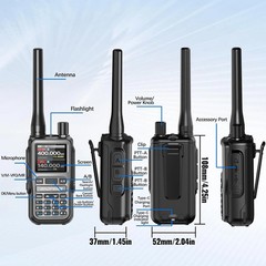 Mini Dual Band Ham Radio NOAA Weather Walkie Talkie USB-C Rechargeable