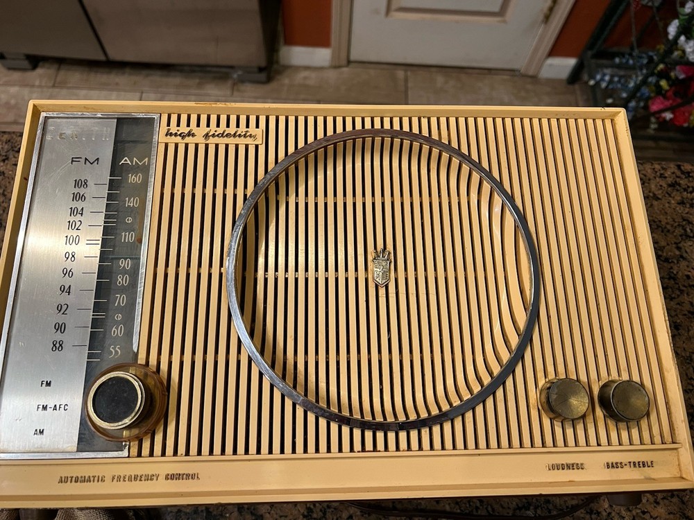 Zenith C845 AM/FM Vintage Radio- Works Fine-Nice Wood Cabinet.