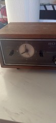 Vintage Sony Soild State 8FC-45W AM FM Clock Radio Wood Case 1960s Japan WORKS