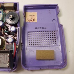 VINTAGE PANASONIC MATSUSHITA TRANSISTOR RADIO MODEL R-1052~WORKING~Purple-AM~9