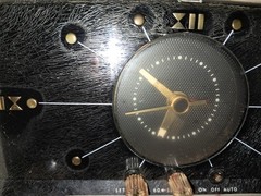 Vintage GE AM Clock Radio 1950’s Atomic Age Tan MCM Partly Tested See Descripti