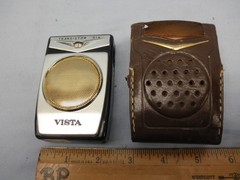 WORKING BLACK 1959 VISTA ROUND GRILLE 6 TRANSISTOR RADIO- RADIOORPHANAGE