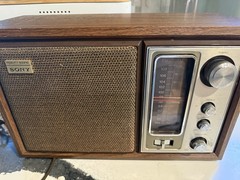 Sony ICF-9650W AM FM Tabletop Stereo Wood Cabinet Tested Works