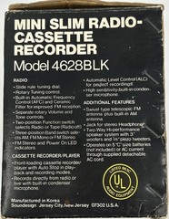 Vtg SOUNDESIGN Mini Slim Radio-Cassette Recorder 4628BLK Box Only – Great Decor