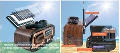 3-In-1 Solar-Powered Retro Radio AM FM SW Bluetooth Speaker USB SD Card MP3 Play