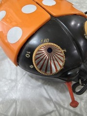 Stewart Ladybug AM Radio Orange Color Made In Hong Kong Orange 9V WORKS! Music