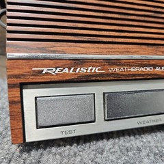 Vintage Realistic Weather Alert Radio Model #12-140 Wood grain Veer 3 button