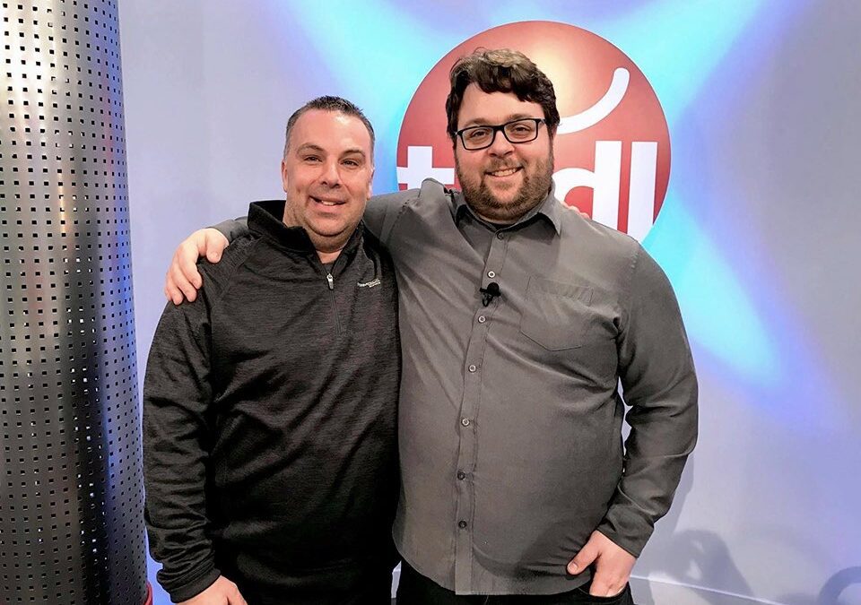 Pascal Thibeault et François Fortin dans les studios de TVDL