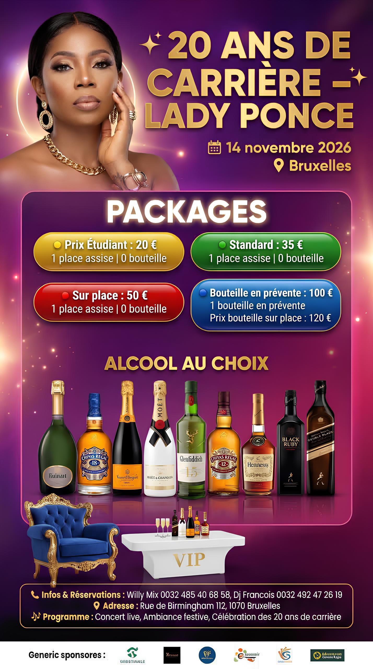 LADY PONCE 20 ANS DE CARRIÈRE BRUXELLES