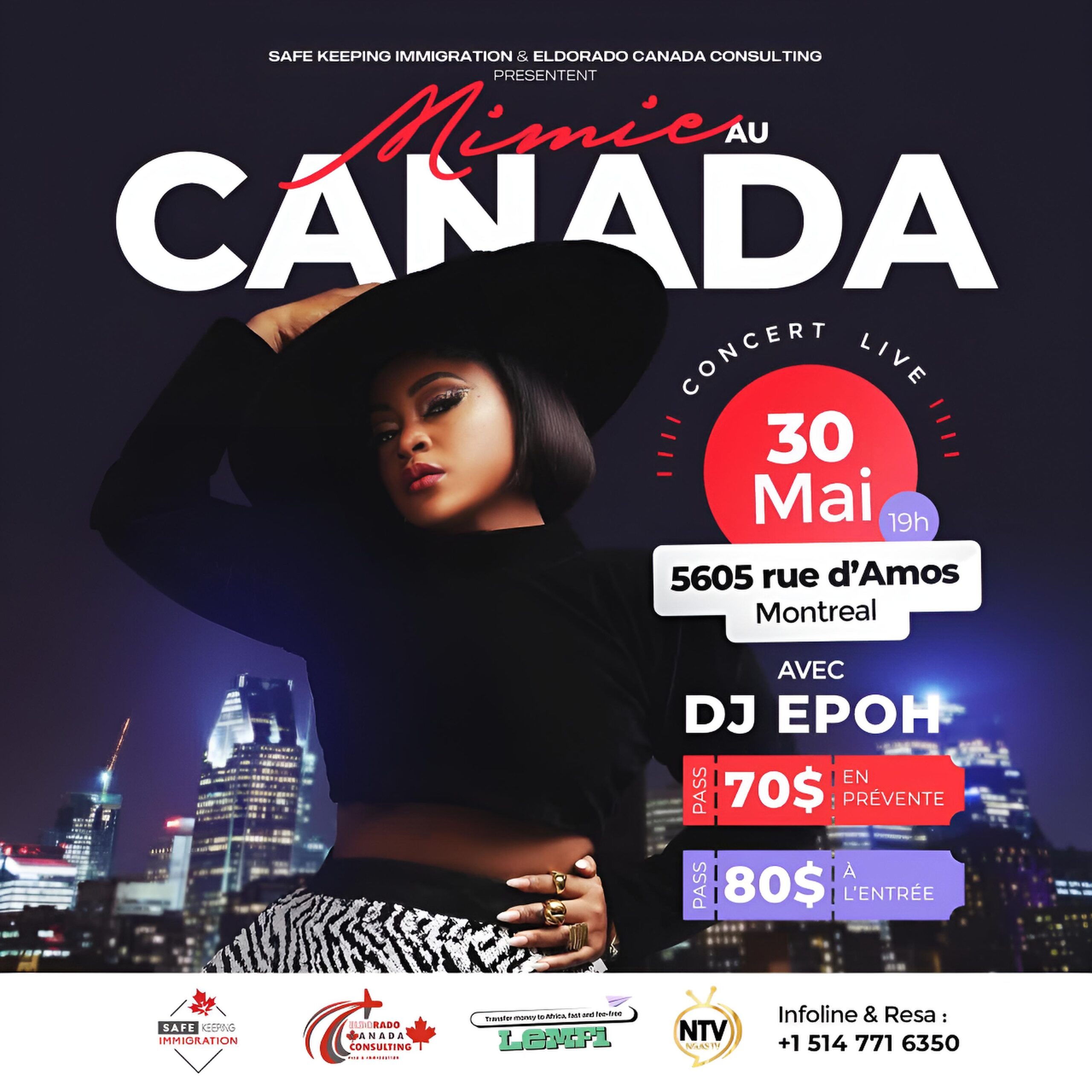 MIMIE AU CANADA EN CONCERT LIVE LE 30 MAI 2026